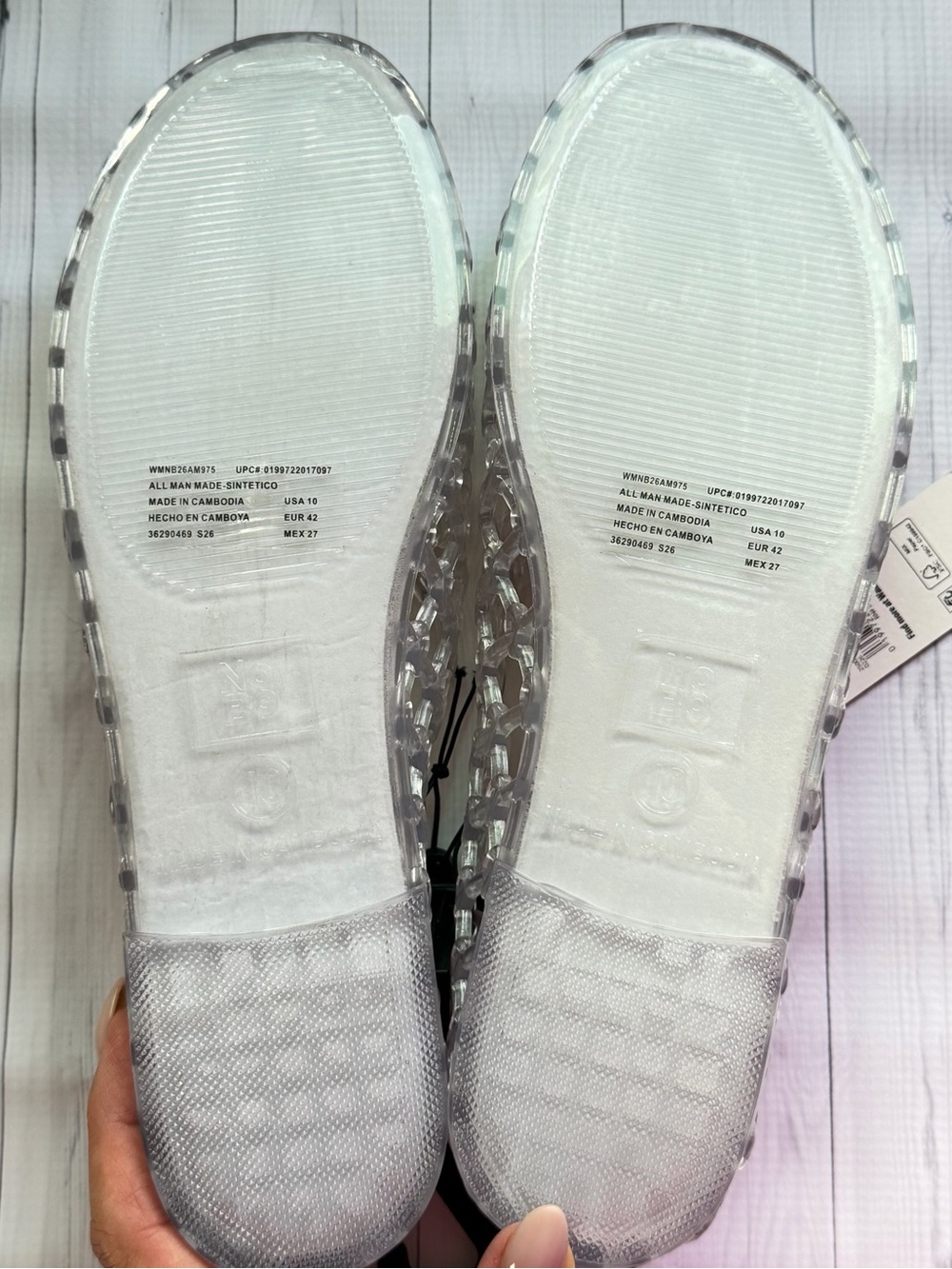 No Boundaries Clear Jelly Lattice Ballet Flats Women's 10 - Picture 5 of 10